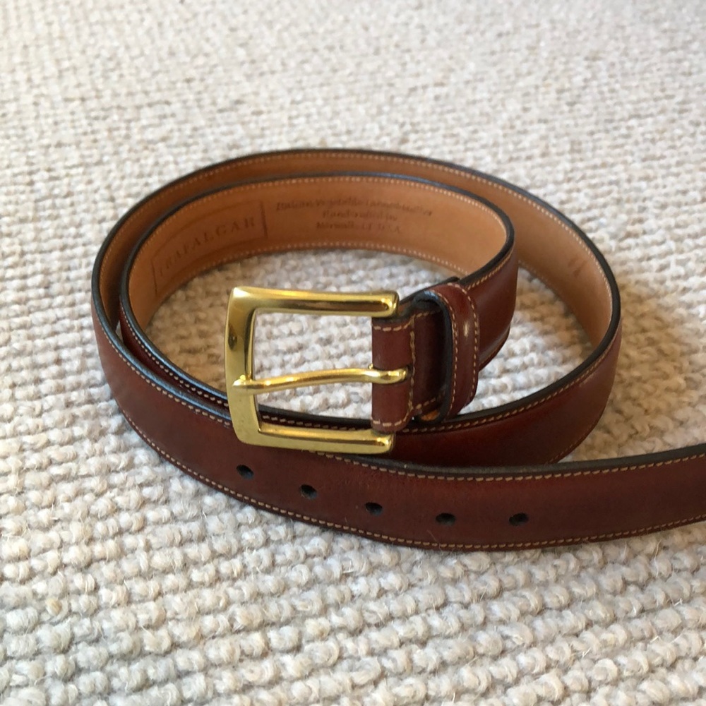Trafalgar Handcrafted Leather Belt. Size 36. USA
